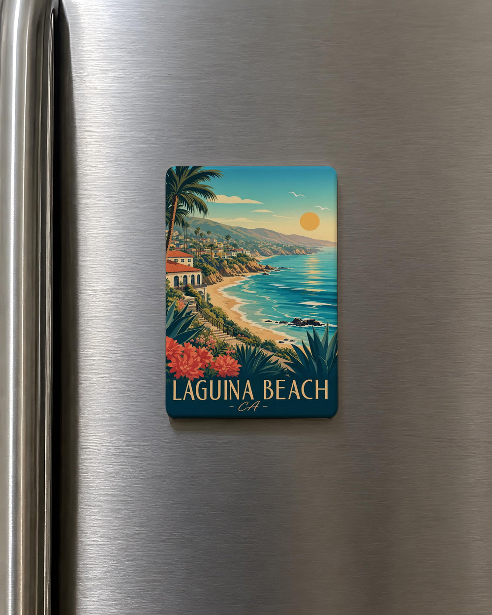 Laguna Beach CA Fridge Magnet, California Coastal Souvenir Magnet, Orange County Beach Travel Keepsake Magnet