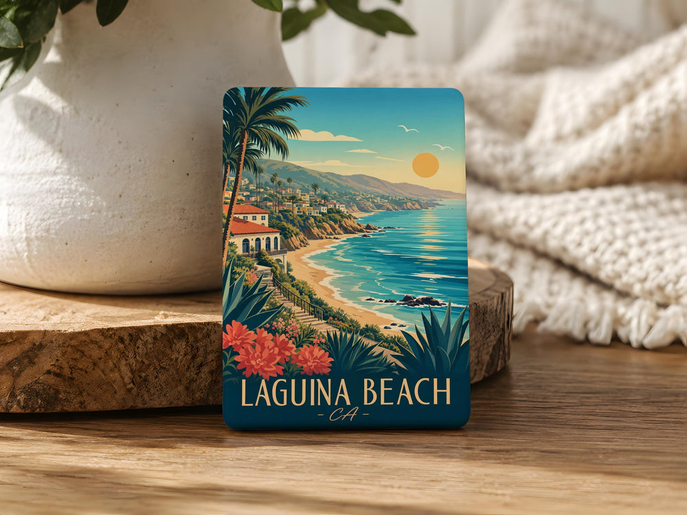 Laguna Beach CA Fridge Magnet, California Coastal Souvenir Magnet, Orange County Beach Travel Keepsake Magnet