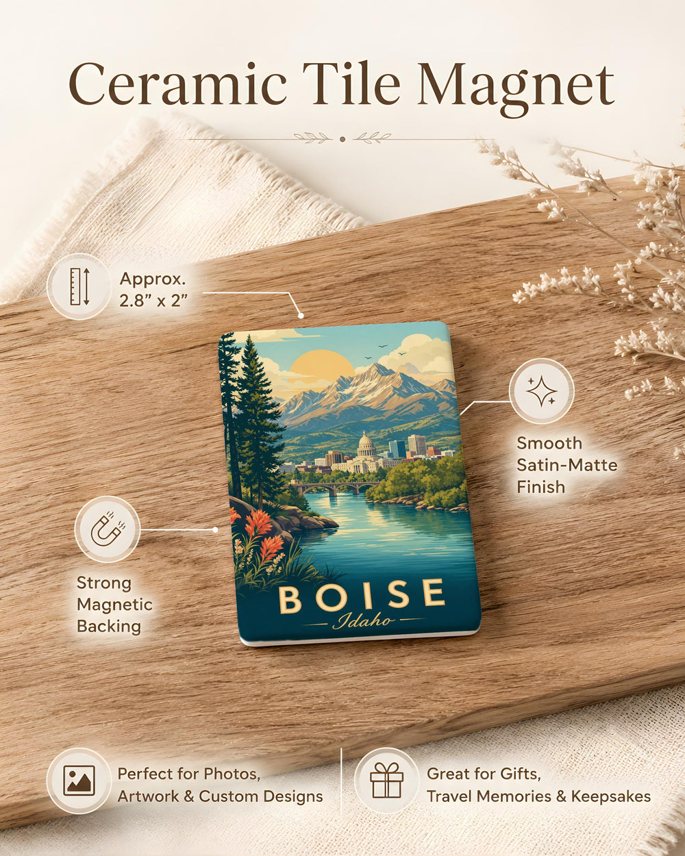 Idaho Fridge Magnet, Idaho State Souvenir Magnet, Idaho Travel Gift, Idaho Home Decor Magnet, Idaho Keepsake Magnet