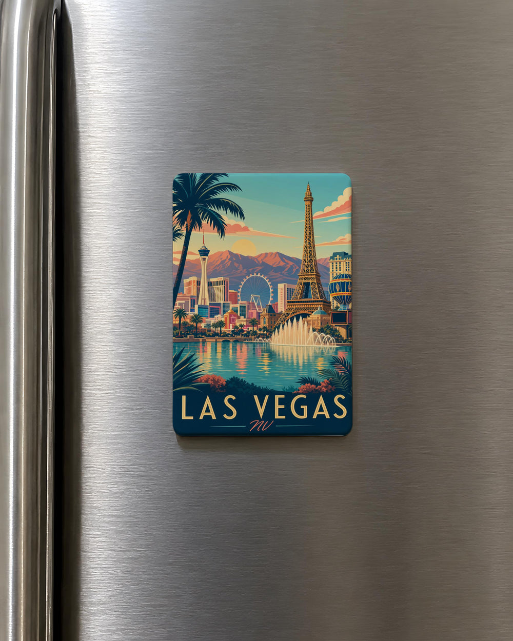 Las Vegas NV Fridge Magnet, Las Vegas Nevada Souvenir Magnet, Sin City Travel Gift, Vegas Landmark Keepsake Magnet