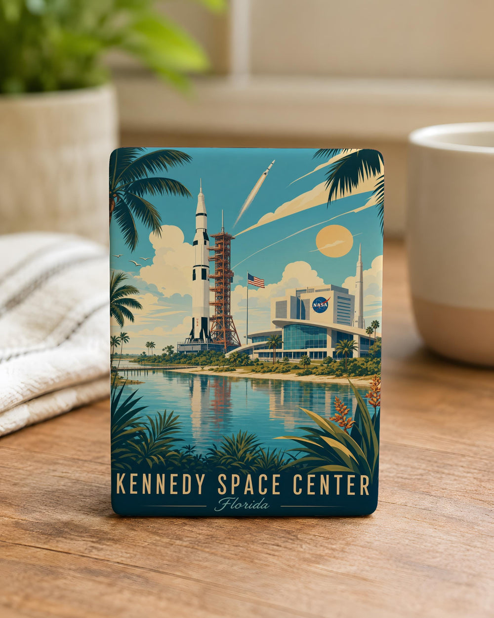 Kennedy Space Center Fridge Magnet, NASA Space Launch Pad Souvenir Magnet, Florida Space Coast Gift