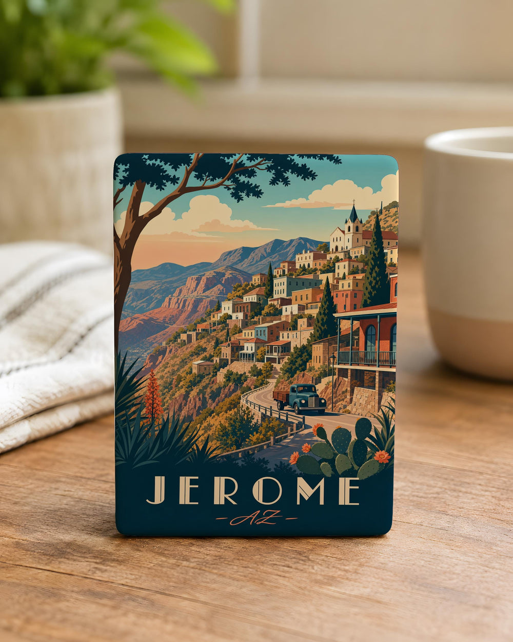 Jerome AZ Fridge Magnet, Jerome Arizona Souvenir Magnet, Historic Mining Town Travel Gift, Route 89A Landmark Keepsake