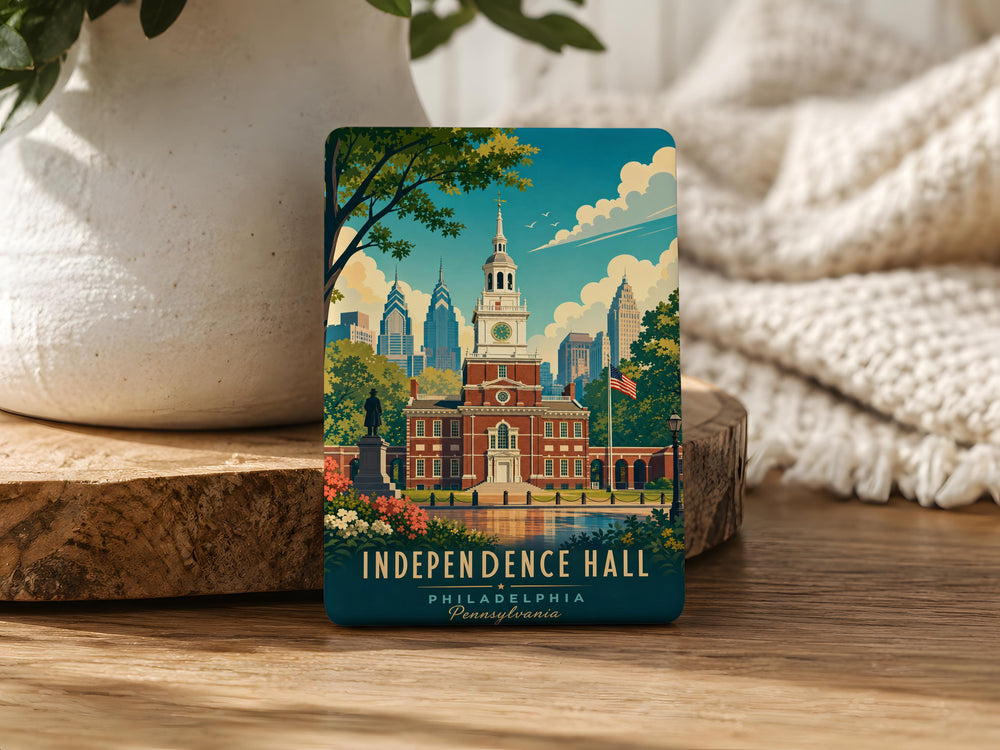 Independence Hall Fridge Magnet, Philadelphia Landmark Souvenir Magnet, Historic American Building Kitchen Magnet