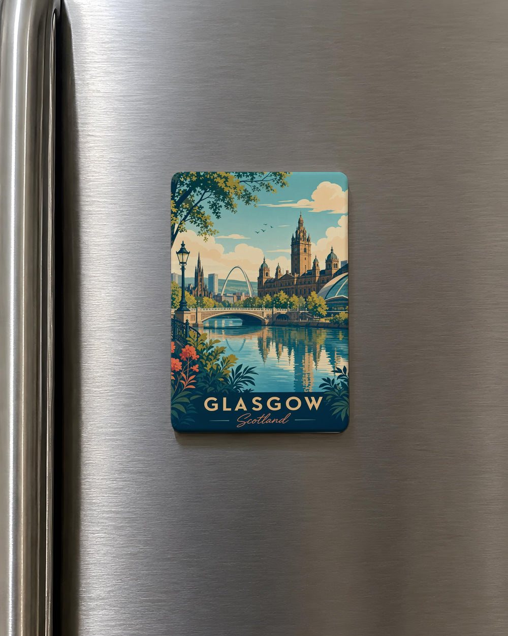 Glasgow Scotland Fridge Magnet, Glasgow Landmark Souvenir Magnet, Scotland Travel Gift, Glasgow City Keepsake Magnet