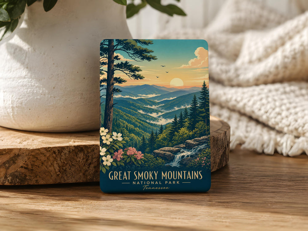 Great Smoky Mountains National Park Fridge Magnet, Tennessee North Carolina Souvenir, Mountain Landscape Travel Keepsake Magnet