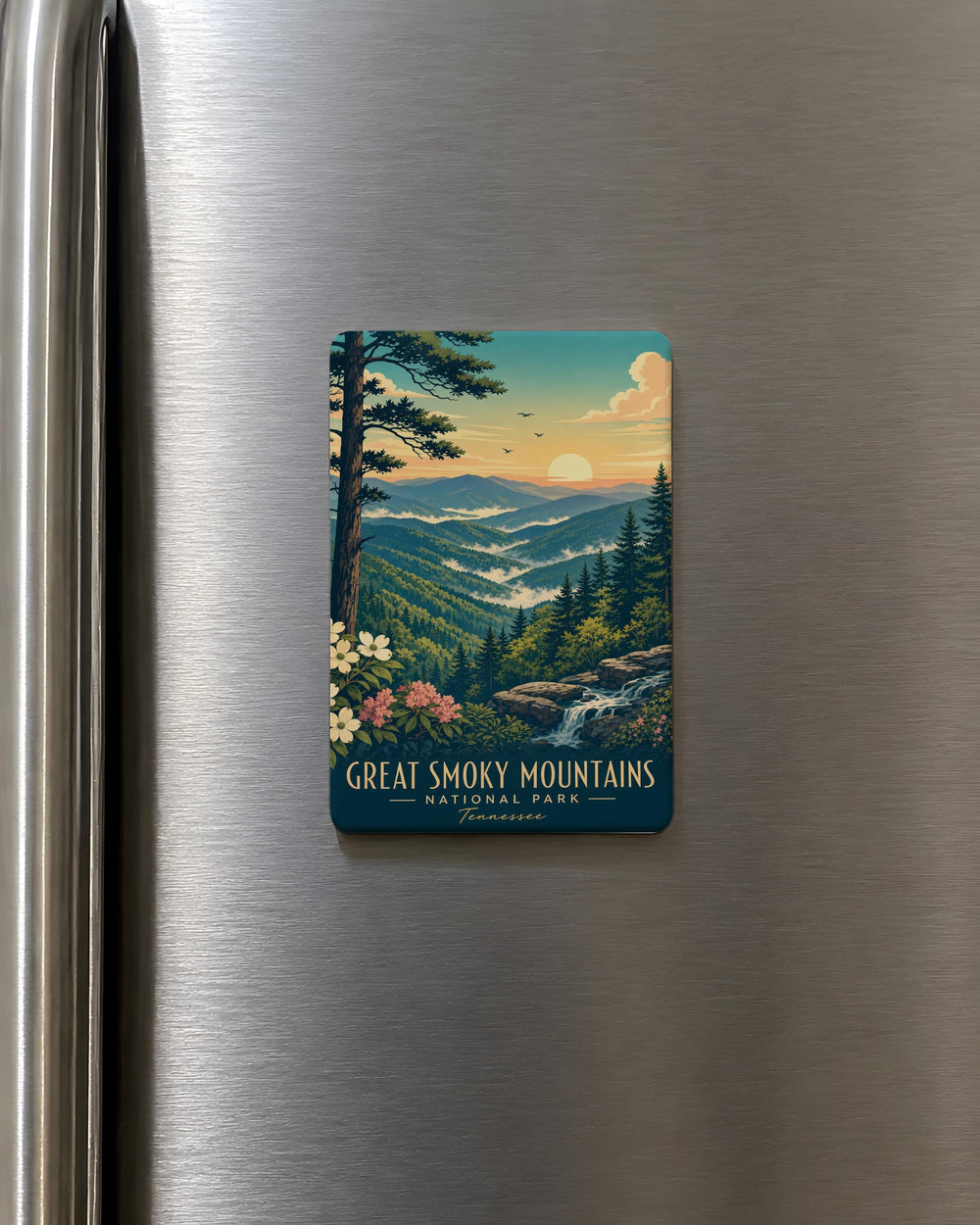 Great Smoky Mountains National Park Fridge Magnet, Tennessee North Carolina Souvenir, Mountain Landscape Travel Keepsake Magnet
