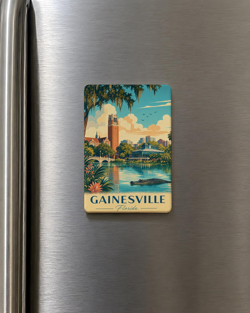 Gainesville FL Fridge Magnet, Gainesville Florida Souvenir Magnet, University City Travel Keepsake, City Name Magnet