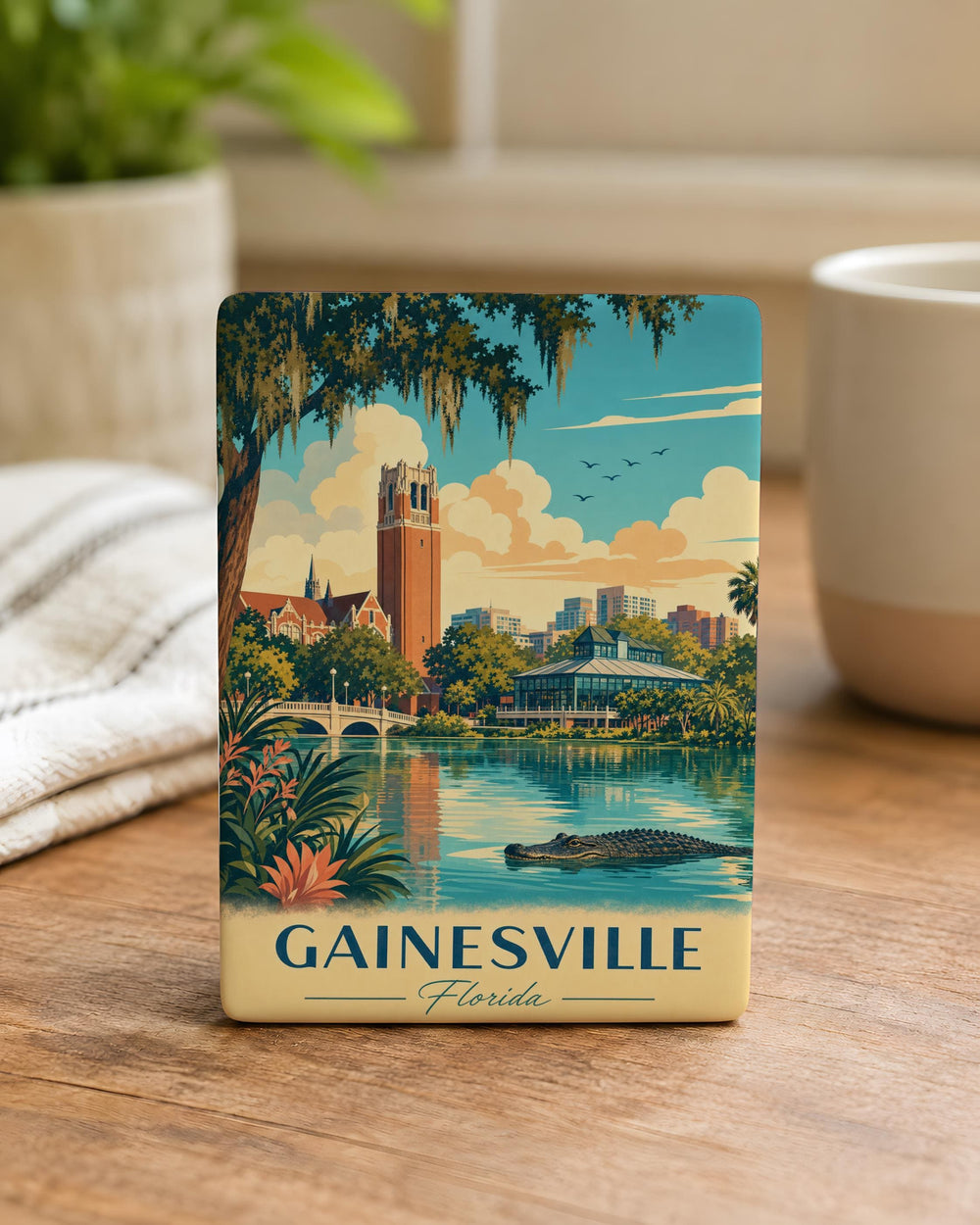 Gainesville FL Fridge Magnet, Gainesville Florida Souvenir Magnet, University City Travel Keepsake, City Name Magnet