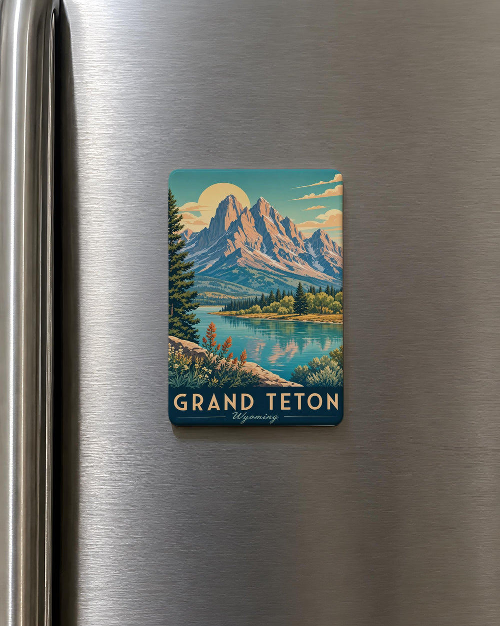Grand Teton National Park Fridge Magnet, Wyoming Mountain Range Souvenir Magnet, Jackson Hole Travel Keepsake Gift