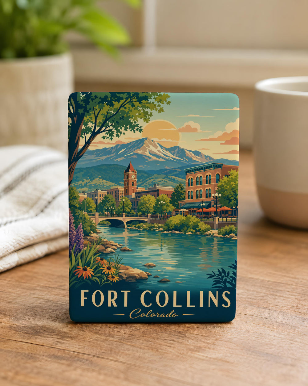 Fort Collins CO Fridge Magnet, Colorado Souvenir Magnet, Fort Collins Travel Gift, Rocky Mountain State Keepsake Magnet