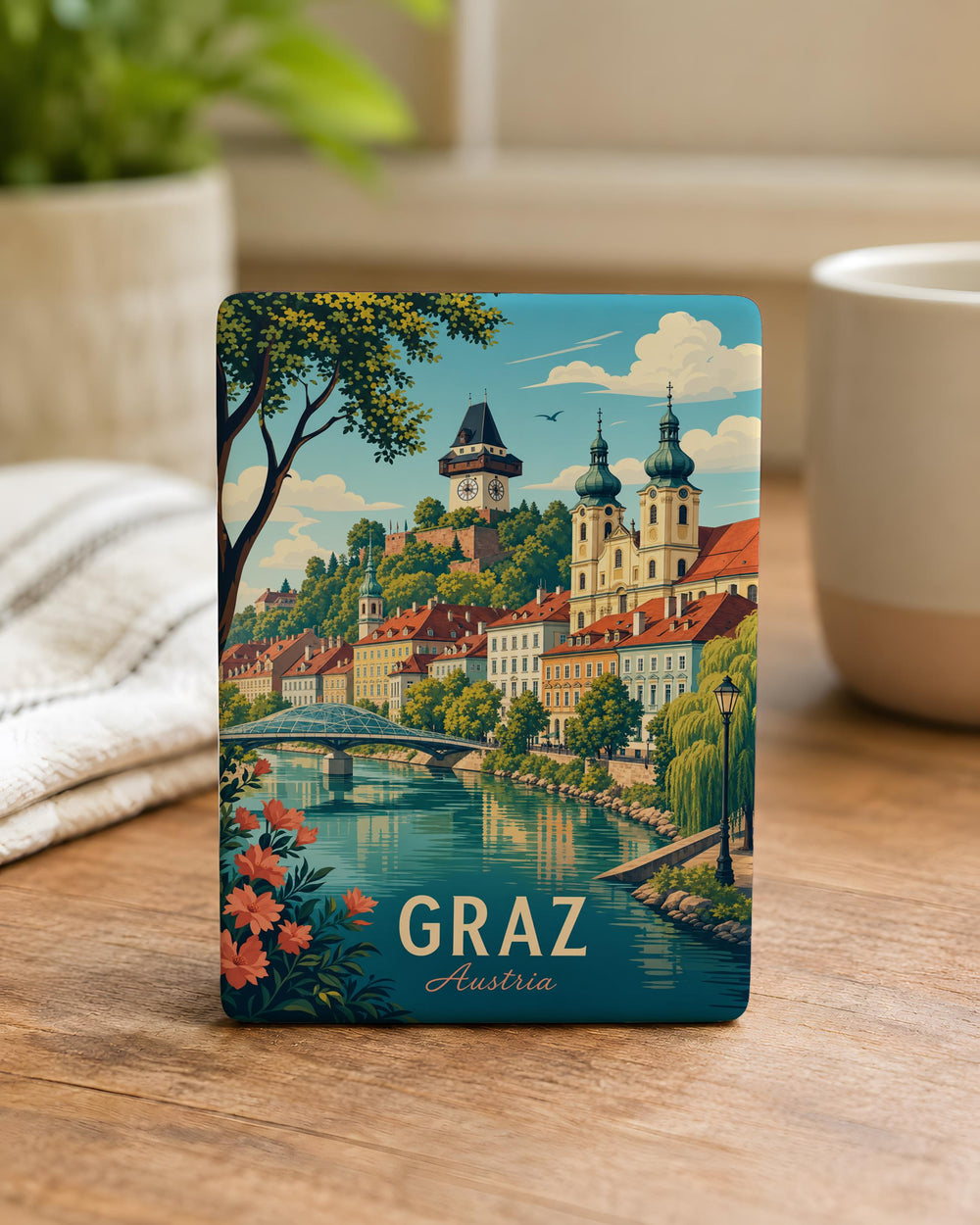 Graz Austria Fridge Magnet, Graz City Souvenir Magnet, Austrian Travel Gift, Graz Landmark Keepsake Magnet