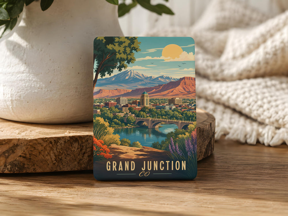 Grand Junction CO Fridge Magnet, Colorado Travel Souvenir, Grand Junction Colorado Landmark Keepsake Magnet