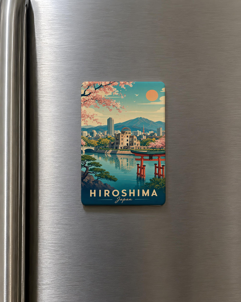 Hiroshima Japan Fridge Magnet, Hiroshima City Souvenir Magnet, Japan Travel Gift, Hiroshima Landmark Magnet, Japan Keepsake Magnet