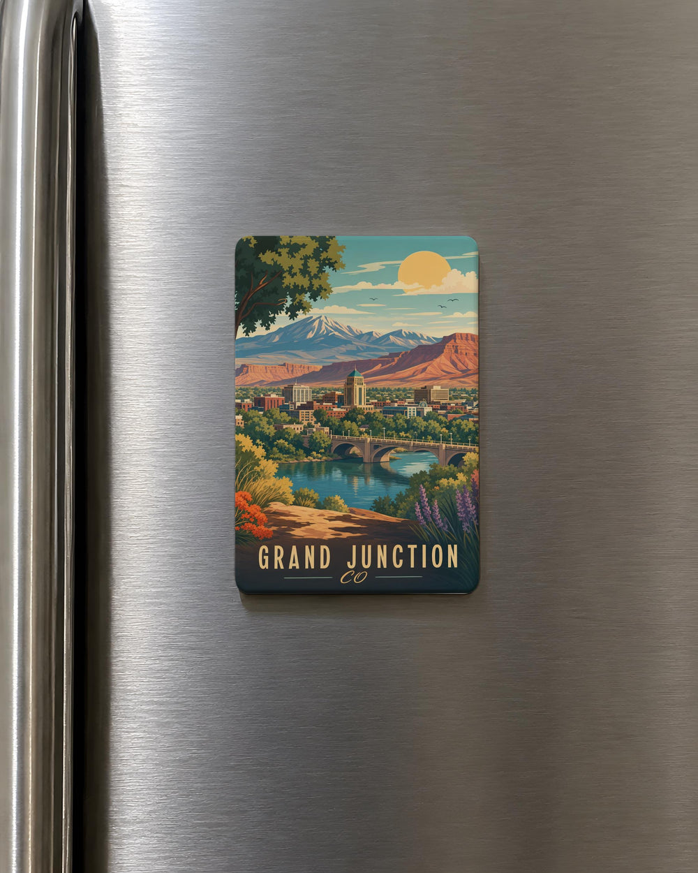 Grand Junction CO Fridge Magnet, Colorado Travel Souvenir, Grand Junction Colorado Landmark Keepsake Magnet