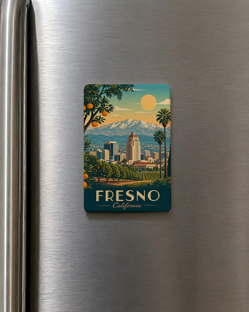 Fresno California Fridge Magnet, Fresno CA Souvenir Magnet, Fresno City Landmark Travel Gift, Central Valley Keepsake Magnet