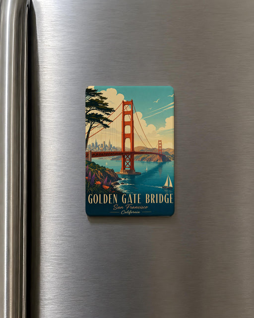 Golden Gate Bridge Fridge Magnet, San Francisco Landmark Souvenir Magnet, California Travel Gift, Bay Bridge Scene Magnet