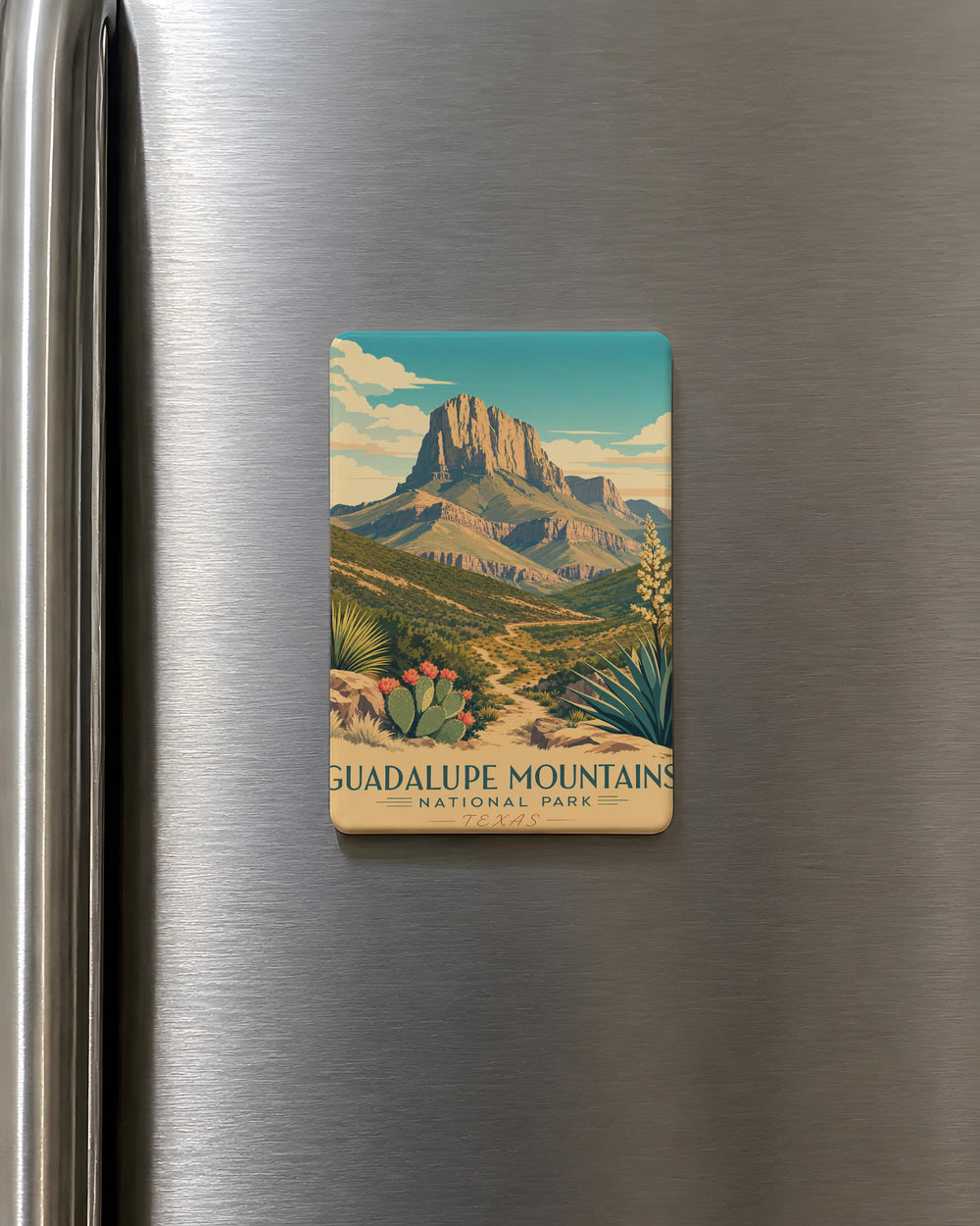 Guadalupe Mountains National Park Fridge Magnet, Texas Mountain Landscape Souvenir, National Park Travel Keepsake Gift