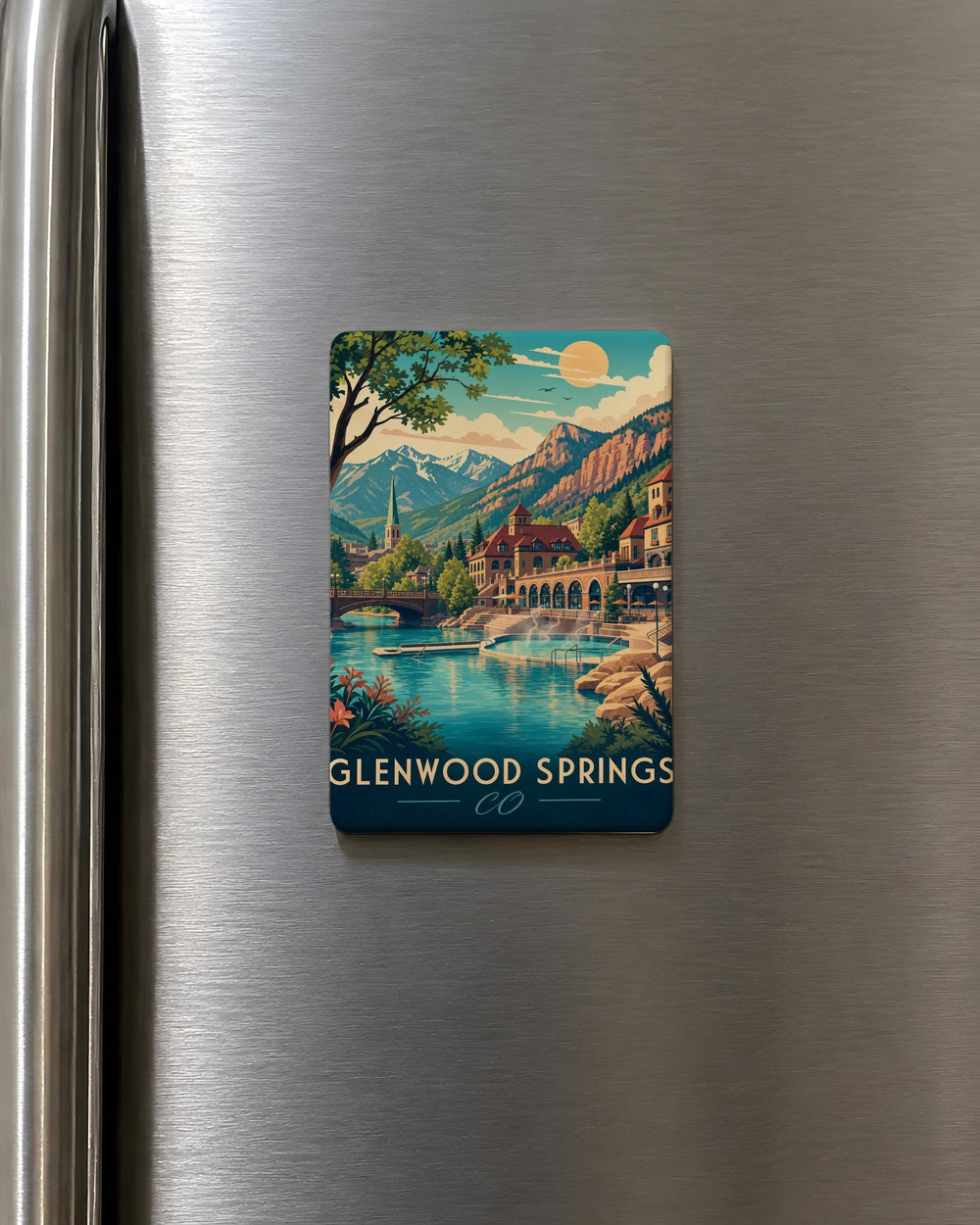 Glenwood Springs CO Fridge Magnet, Colorado Souvenir Magnet, Glenwood Springs Travel Gift, Rocky Mountains Keepsake Magnet