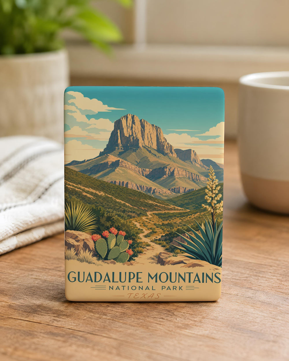 Guadalupe Mountains National Park Fridge Magnet, Texas Mountain Landscape Souvenir, National Park Travel Keepsake Gift