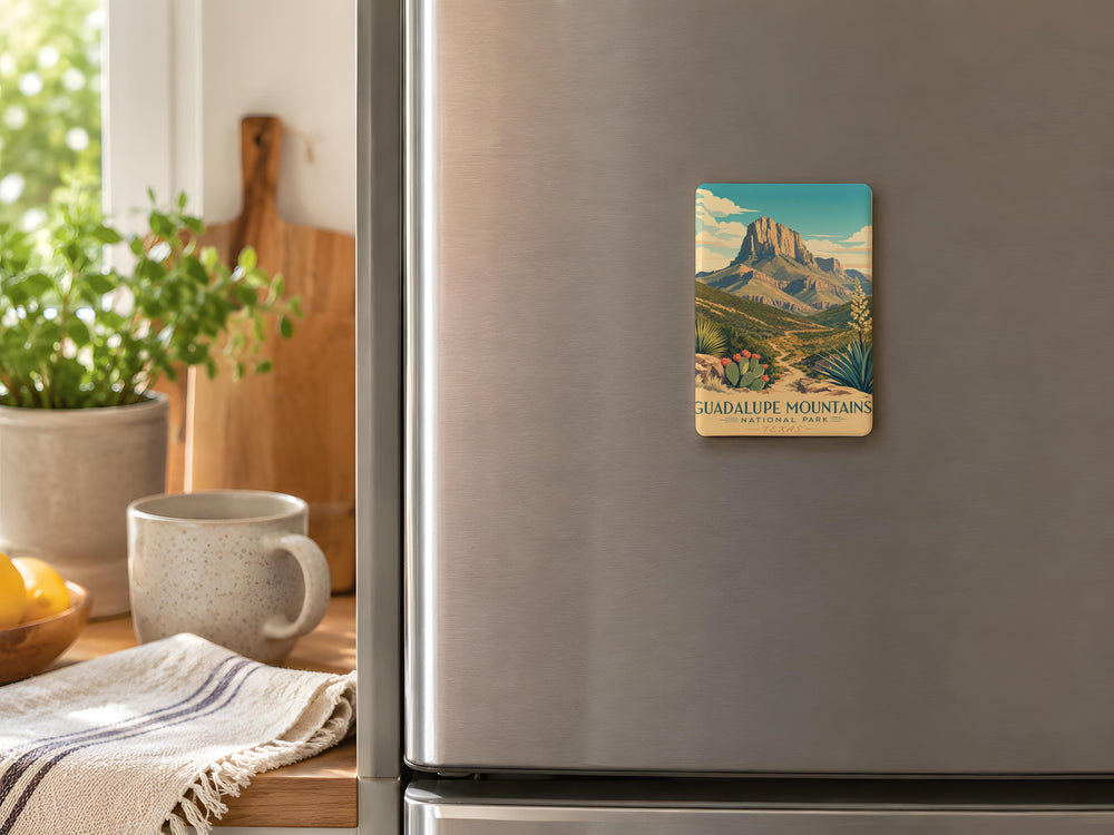 Guadalupe Mountains National Park Fridge Magnet, Texas Mountain Landscape Souvenir, National Park Travel Keepsake Gift