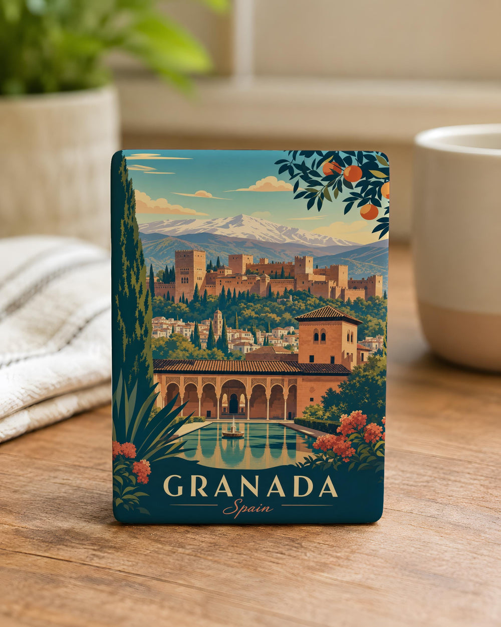 Granada Spain Fridge Magnet, Granada Souvenir Magnet, Andalusia Travel Gift, Spain Landmark Keepsake Magnet