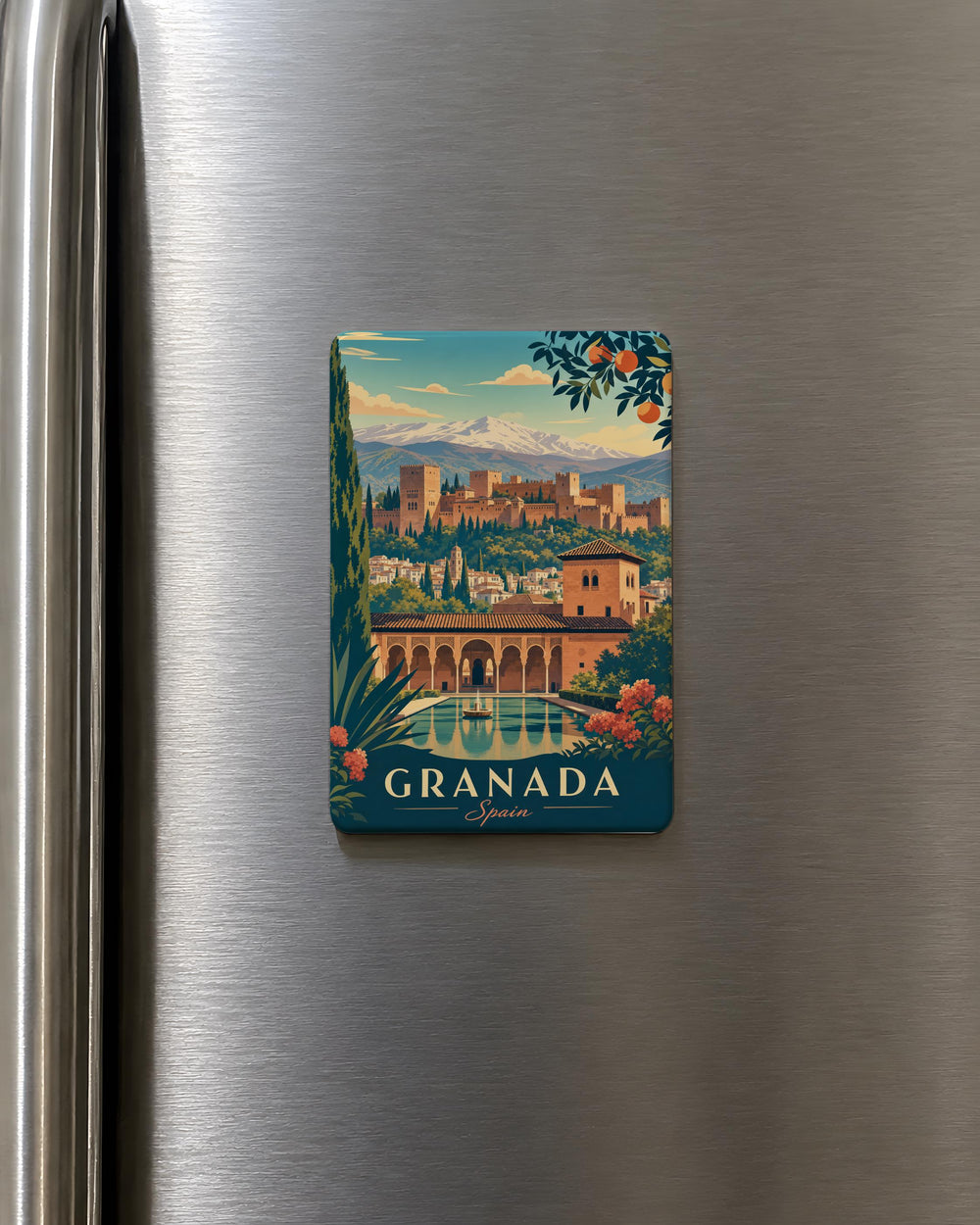 Granada Spain Fridge Magnet, Granada Souvenir Magnet, Andalusia Travel Gift, Spain Landmark Keepsake Magnet