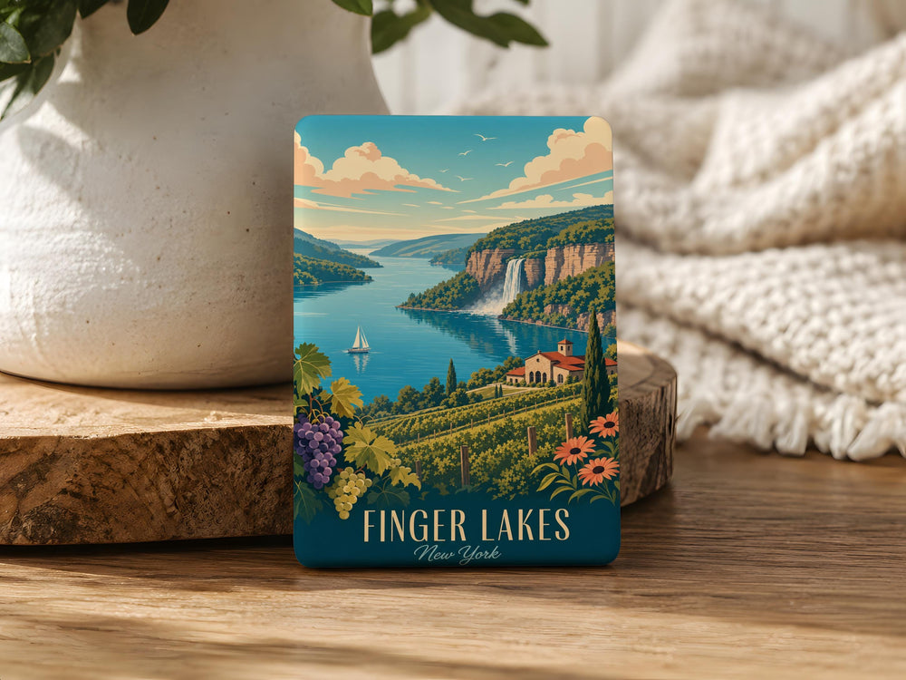 Finger Lakes Fridge Magnet, New York Lakes Region Souvenir, Finger Lakes NY Travel Gift, Lake House Kitchen Decor