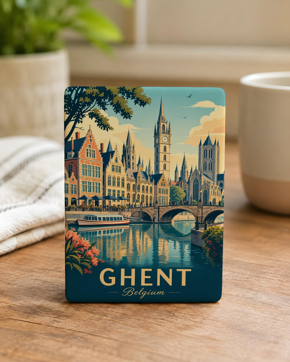 Ghent Belgium Fridge Magnet, Ghent Souvenir Magnet, Belgium Travel Gift, Ghent City Landmark Magnet, Ghent Tourist Keepsake