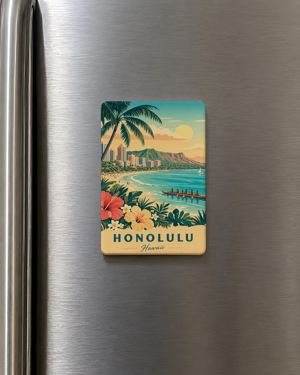 Hawaii Fridge Magnet, Hawaii Souvenir Magnet, Hawaiian Islands Magnet, Tropical Beach Vacation Travel Keepsake Magnet