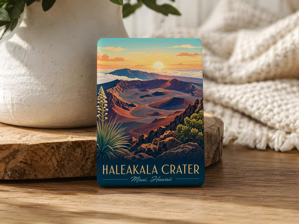 Haleakala Crater Fridge Magnet, Maui Hawaii Souvenir Magnet, Volcano Caldera Travel Keepsake Gift