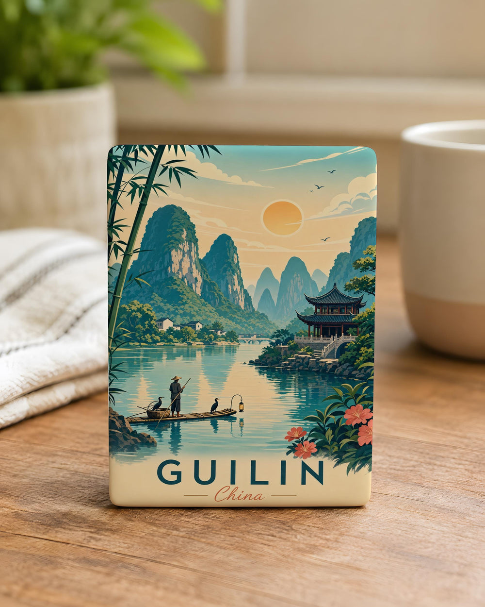 Guilin China Fridge Magnet, Li River Karst Mountains Scenic Souvenir Magnet, Guilin Travel Gift, China Landmark Magnet