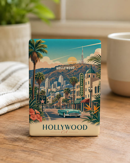 Hollywood California Fridge Magnet, Hollywood CA Souvenir Magnet, Los Angeles Landmark Travel Gift, California Vacation Keepsake