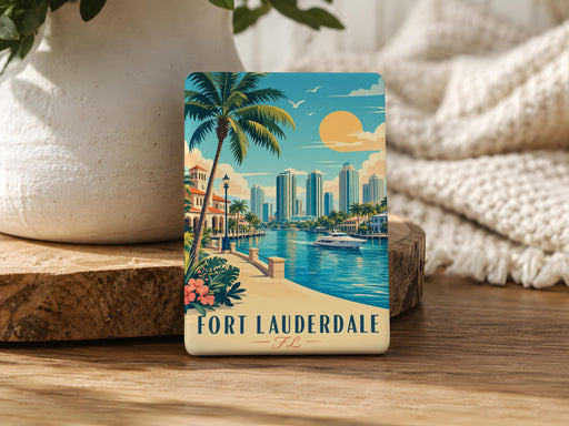 Fort Lauderdale FL Fridge Magnet, Fort Lauderdale Florida Souvenir Magnet, Beach City Travel Gift, Vacation Keepsake Magnet