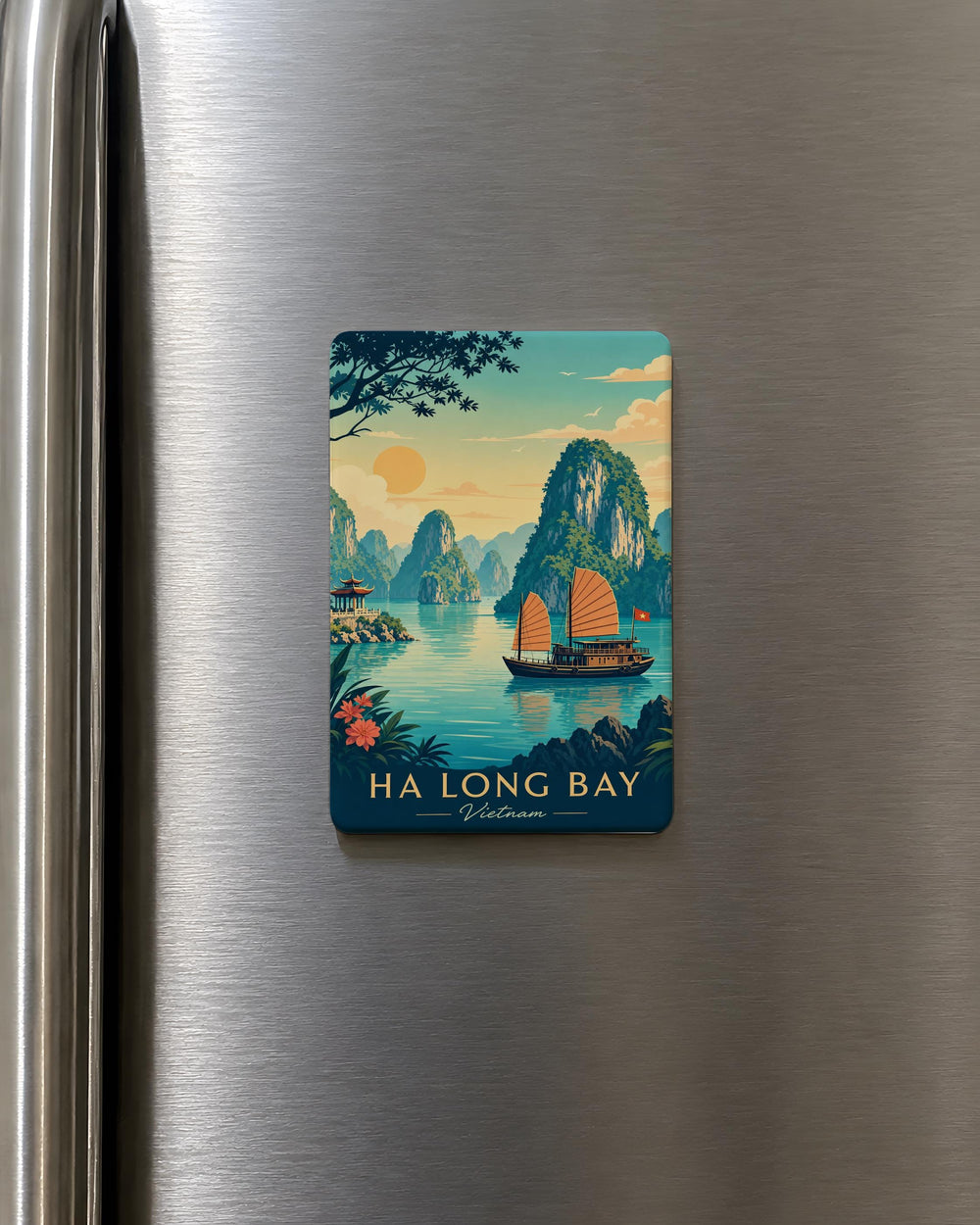 Ha Long Bay Vietnam Fridge Magnet, Halong Bay Souvenir Magnet, Vietnam Travel Gift, Ha Long Bay Landmark Keepsake Magnet