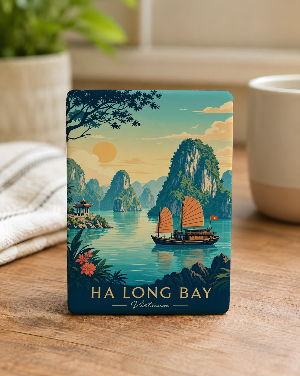 Ha Long Bay Vietnam Fridge Magnet, Halong Bay Souvenir Magnet, Vietnam Travel Gift, Ha Long Bay Landmark Keepsake Magnet