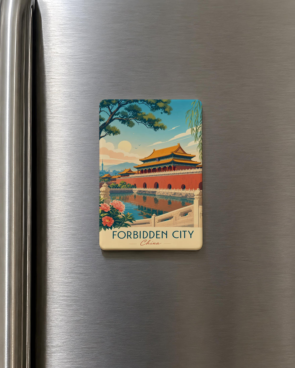 Forbidden City Fridge Magnet, Beijing Imperial Palace Souvenir Magnet, China Landmark Travel Keepsake Refrigerator Magnet