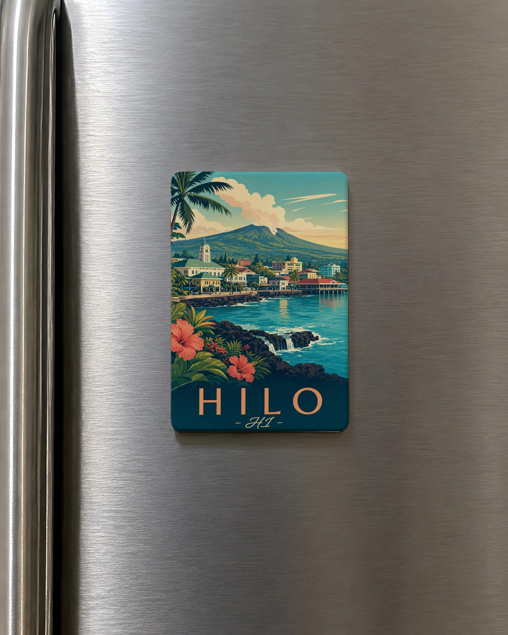 Hilo Hawaii Fridge Magnet, Big Island HI Souvenir Magnet, Hilo Town Travel Gift, Island Vacation Keepsake Magnet