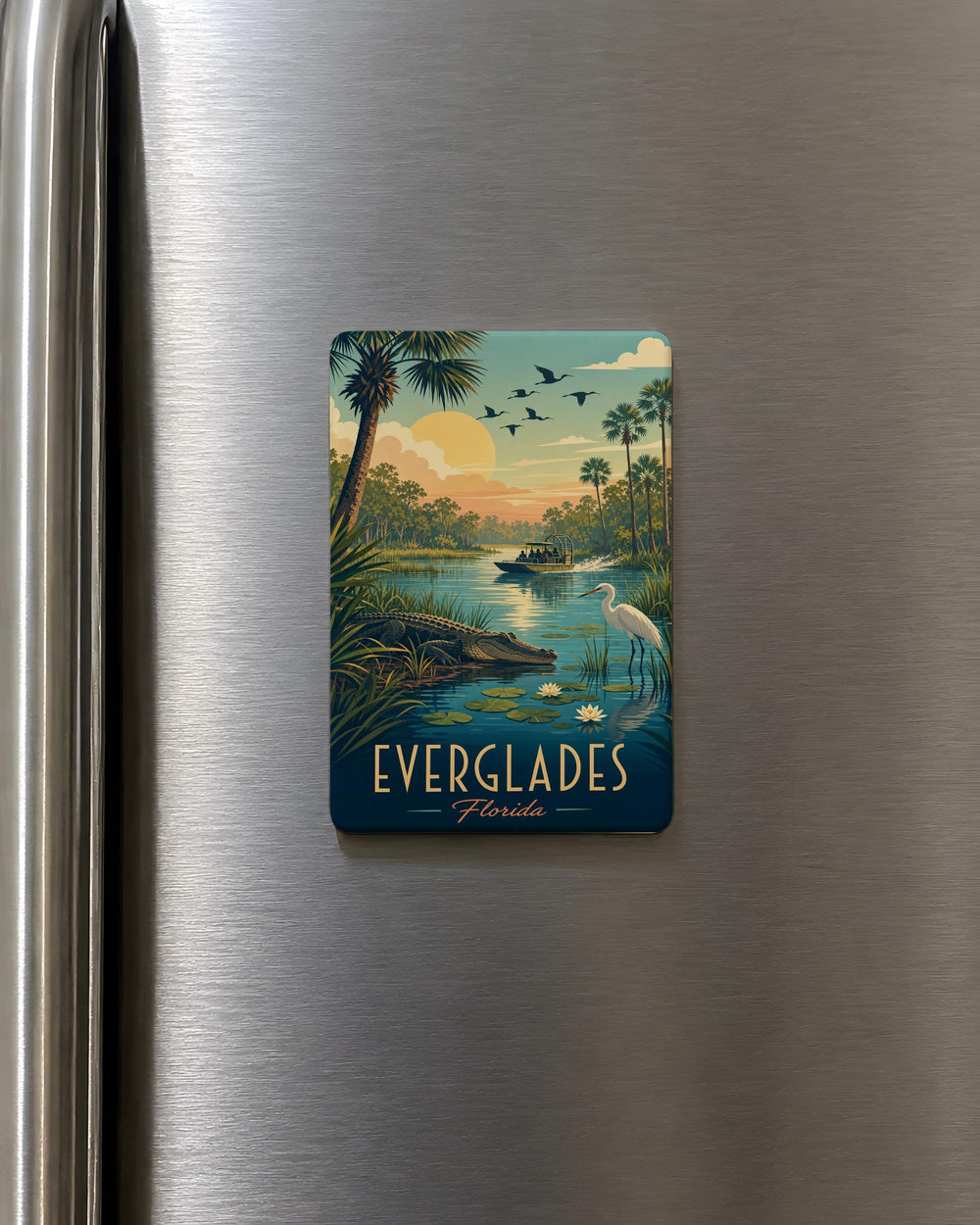 Everglades Fridge Magnet, Florida Wetlands Souvenir Magnet, Everglades National Park Gift, Alligator Marsh Travel Keepsake