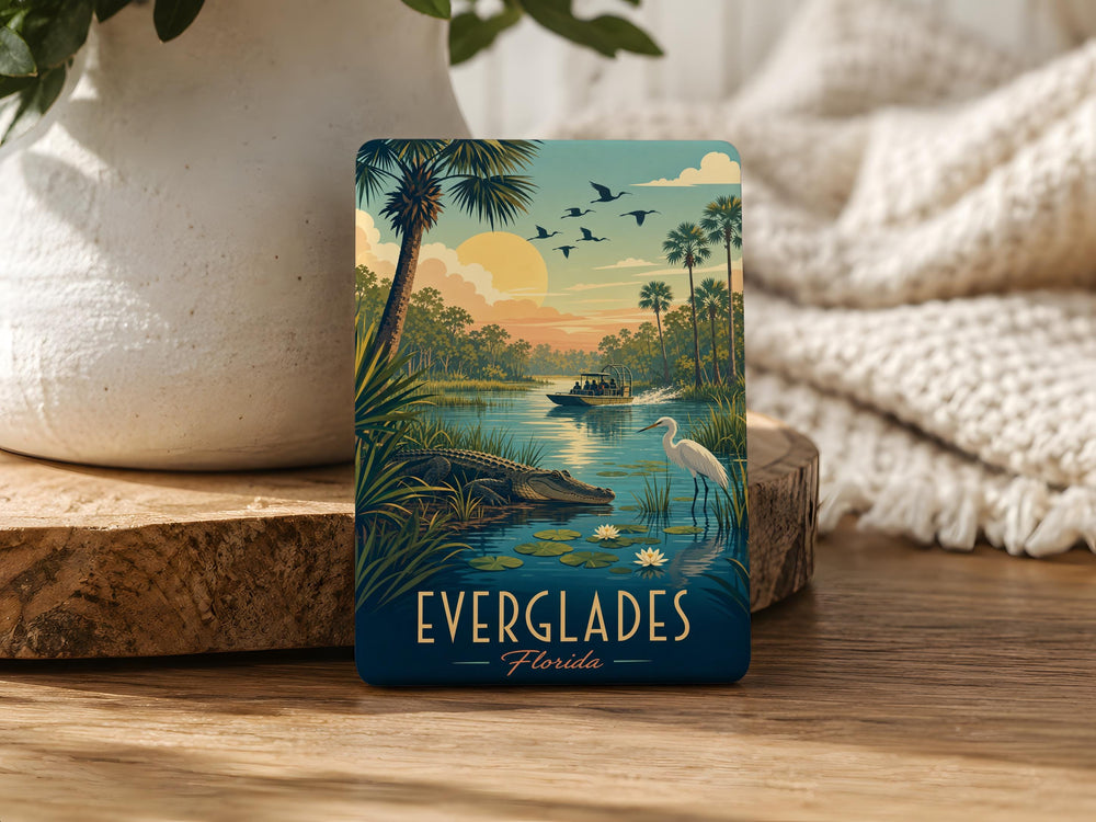 Everglades Fridge Magnet, Florida Wetlands Souvenir Magnet, Everglades National Park Gift, Alligator Marsh Travel Keepsake