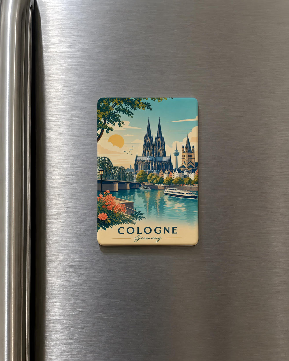 Cologne Germany Fridge Magnet, Cologne Cathedral Landmark Souvenir, Köln Travel Keepsake, Germany City Skyline Magnet