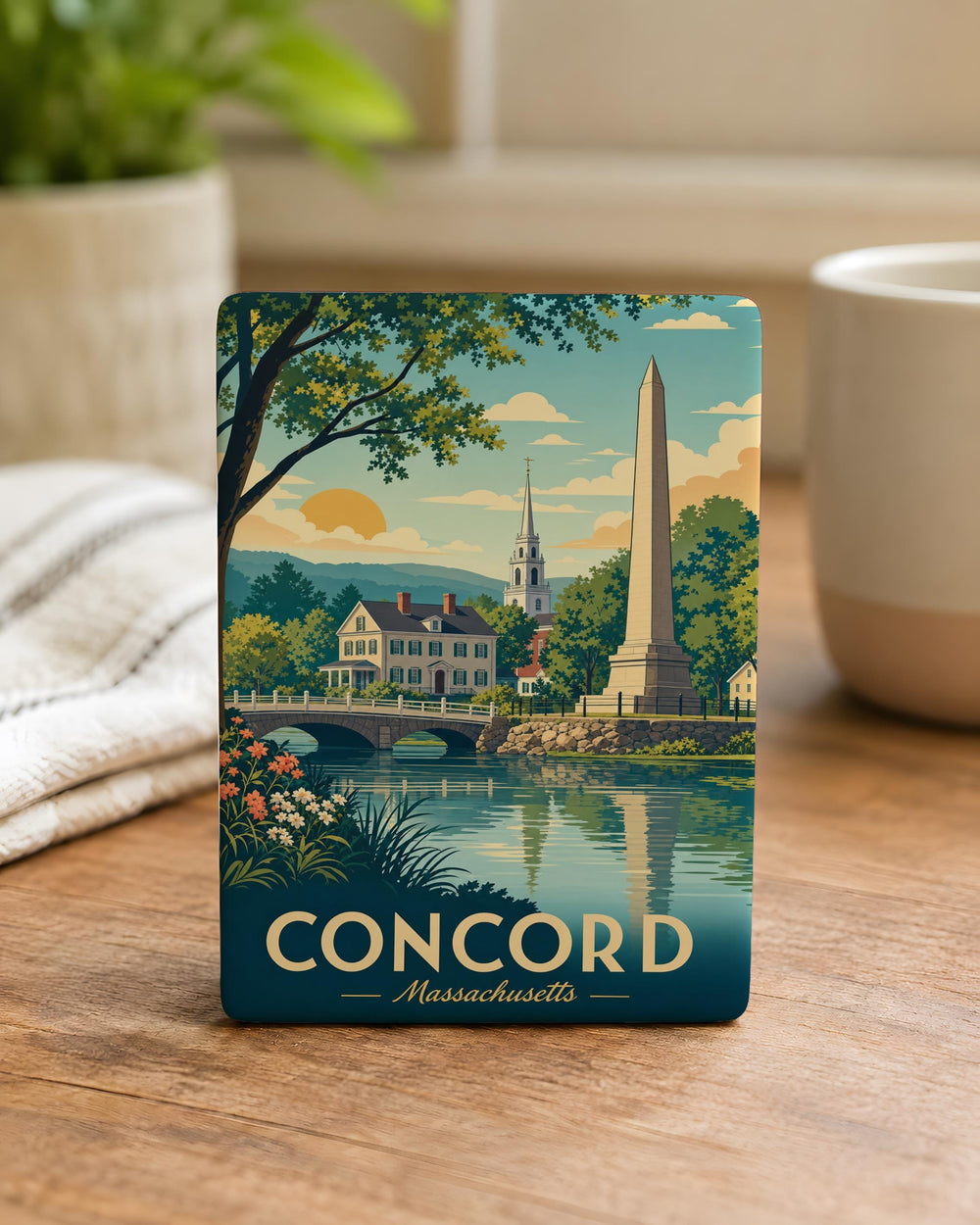 Concord MA Fridge Magnet, Concord Massachusetts Souvenir Magnet, Historic Concord Landmark Travel Keepsake Magnet