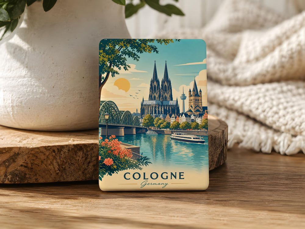 Cologne Germany Fridge Magnet, Cologne Cathedral Landmark Souvenir, Köln Travel Keepsake, Germany City Skyline Magnet