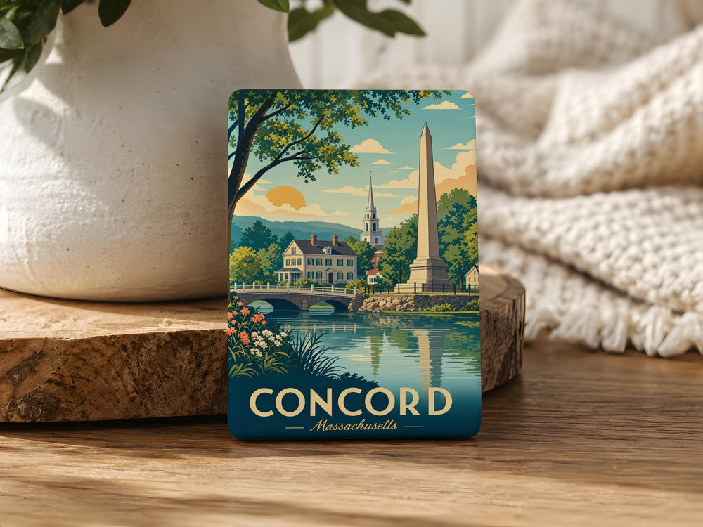 Concord MA Fridge Magnet, Concord Massachusetts Souvenir Magnet, Historic Concord Landmark Travel Keepsake Magnet