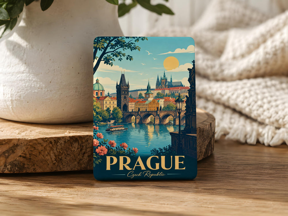 Czech Republic Fridge Magnet, Czechia Souvenir Magnet, Prague Travel Magnet, Bohemia Moravia Gift, Czech Landmark Magnet