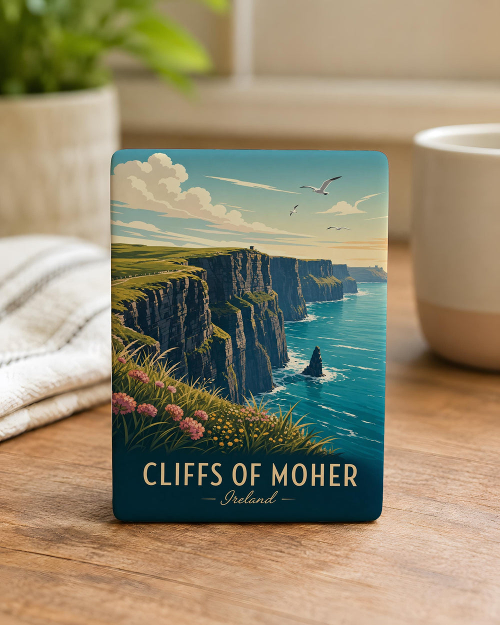 Cliffs of Moher Fridge Magnet, Ireland Coastal Cliffs Souvenir Magnet, Irish Landmark Travel Gift, Atlantic Ocean Scenic Magnet