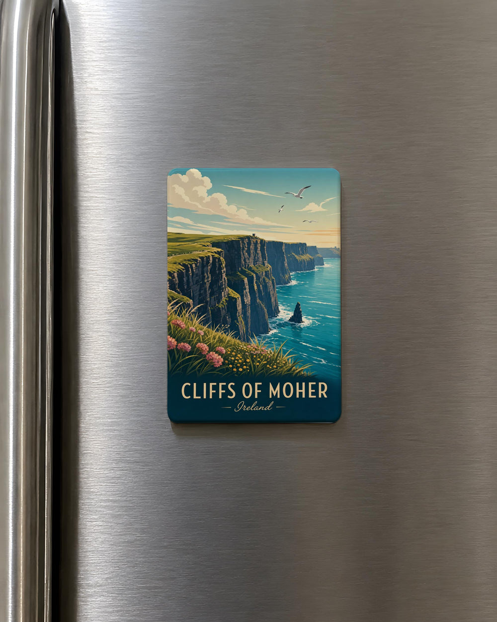 Cliffs of Moher Fridge Magnet, Ireland Coastal Cliffs Souvenir Magnet, Irish Landmark Travel Gift, Atlantic Ocean Scenic Magnet