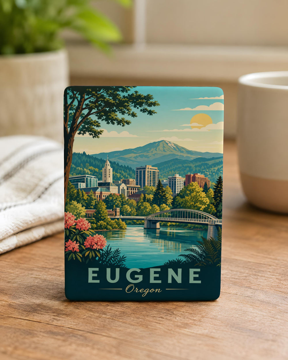 Eugene Oregon Fridge Magnet, Eugene OR Souvenir Magnet, Eugene City Travel Gift, Oregon Keepsake Magnet