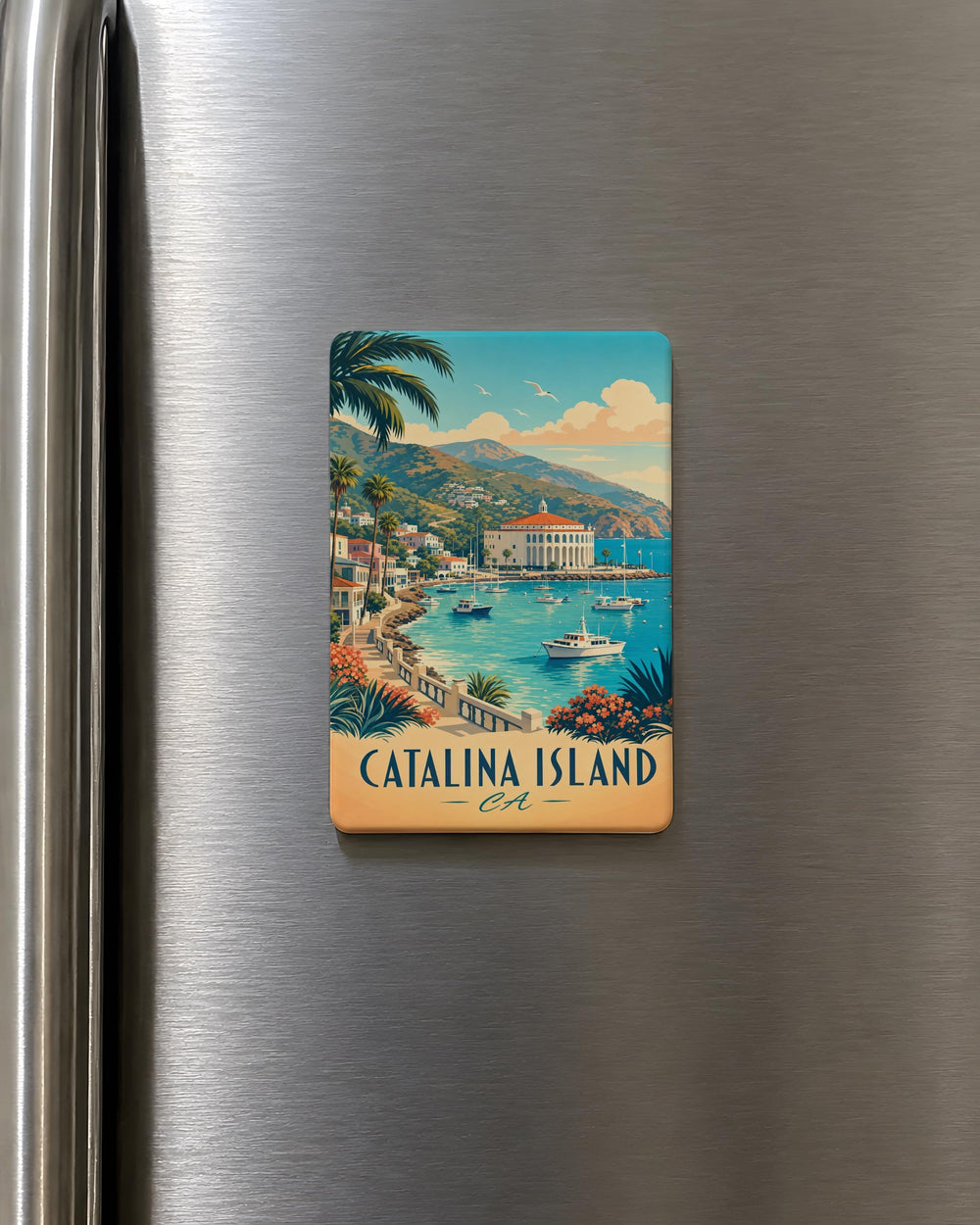 Catalina Island CA Fridge Magnet, Catalina Island Souvenir Magnet, California Travel Gift, Coastal Island Keepsake Magnet