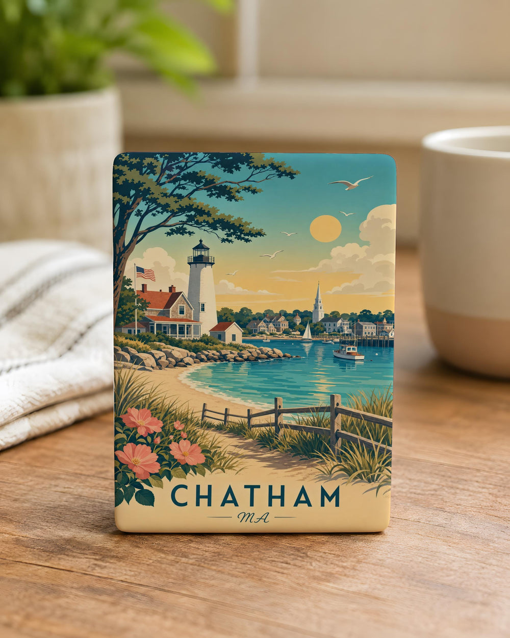 Chatham MA Fridge Magnet, Chatham Massachusetts Souvenir Magnet, Cape Cod Travel Magnet, Coastal Town Keepsake Magnet