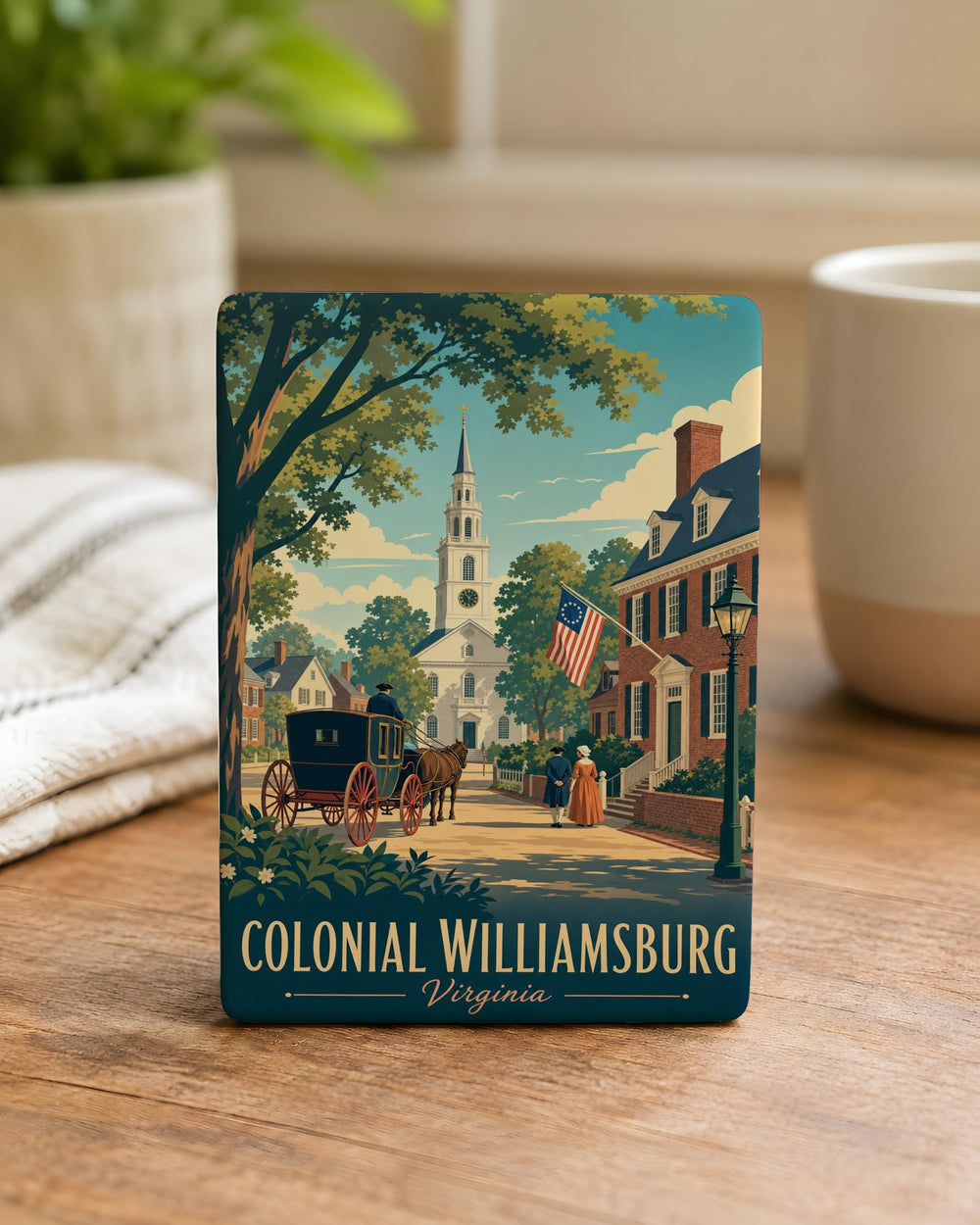 Colonial Williamsburg Fridge Magnet, Historic Virginia Colonial Town Souvenir, Revolutionary America Landmark Kitchen Magnet